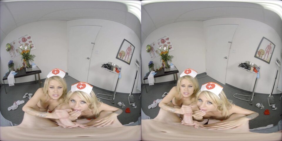 Pleasure-seeking nurses VR threesome exciting porn clip